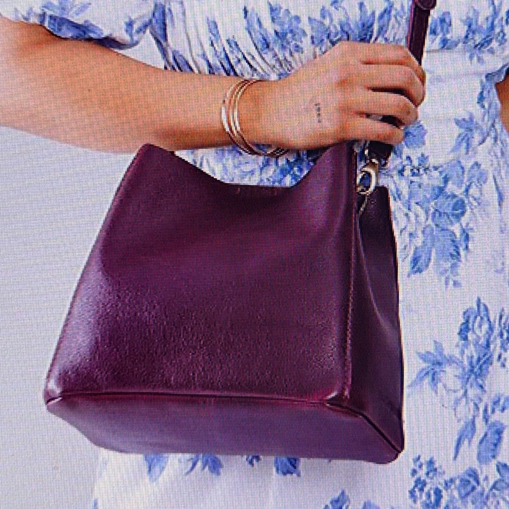 Portland Leather Good Butterfly Bucket Bag Dark Purple - Picture 8 of 8